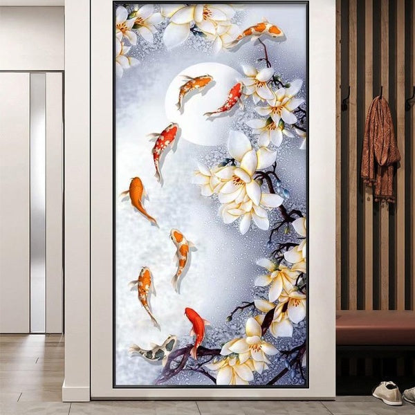 5D Diamond Paintings Carp Magnolia Full Diamond Art Embroidery DIY Gifts Large Living Room Office Home Decor Diamond Cross Stitch Kits
