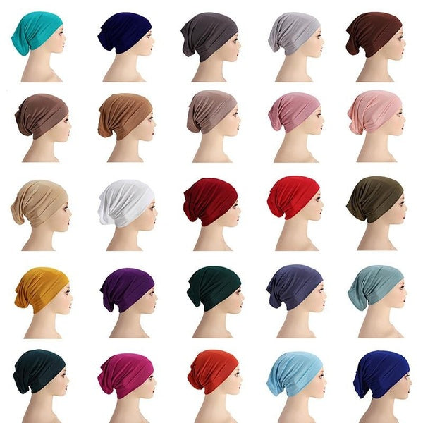 21colors Inner Hijab Cap Muslim Turban Islam Underscarf Women Soft Jersey Stretch HIjabs Tube Caps Turbante Mujer