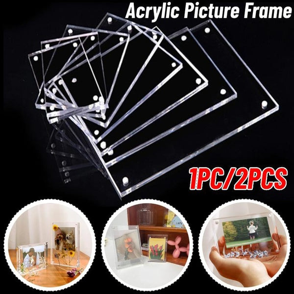 1PC-2PCS Acrylic Picture Frame Magnetic Photo Frames Display Photocard Holder Poster Display Stand Photo Protection Office Desktop Ornament
