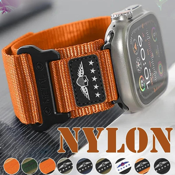Nylon+Leather Band for Smart Watch Ultra 2-Ultra 49mm 9 8 45mm 44mm 42mm Men Sport Woven Belt Strap Wrist Bracelet Accessories for SmartWatch Series