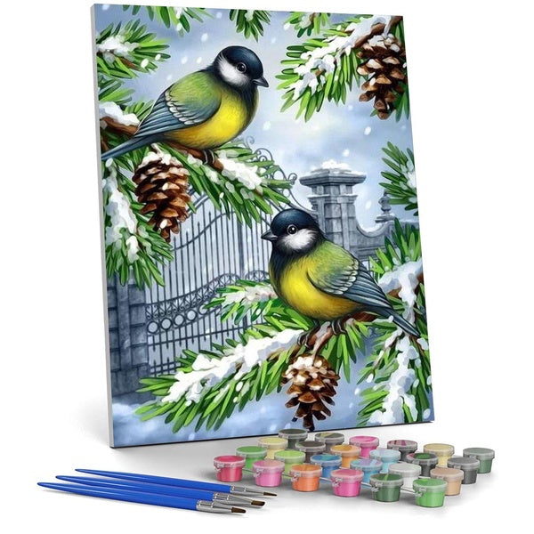 （Bird）FIYO Diy Oil Paint by Numbers Kits for Adults and Kids Beginner on Canvas Fashion Oil Painting Wall Art for Gift( No Frame )