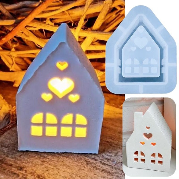 Silicone Casting Mold for Heart House Holders Ornament Making