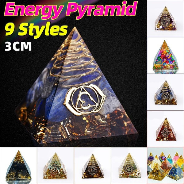 Magic Pyramid 9 Styles Art Amethyst Energy Pyramid Reiki Crystal Sphere Constellation Chakra Resin Quartz Natural Cristal Stone Energy Healing Yoga M