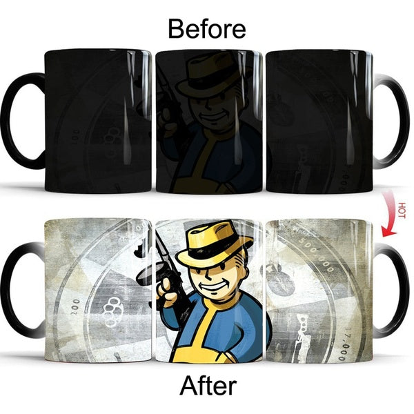 Fallout 4 Pip-boy Magic Mug Color Changing Cup Ceramic Discoloration Coffee Tea Milk Mugs Novelty Gifts
