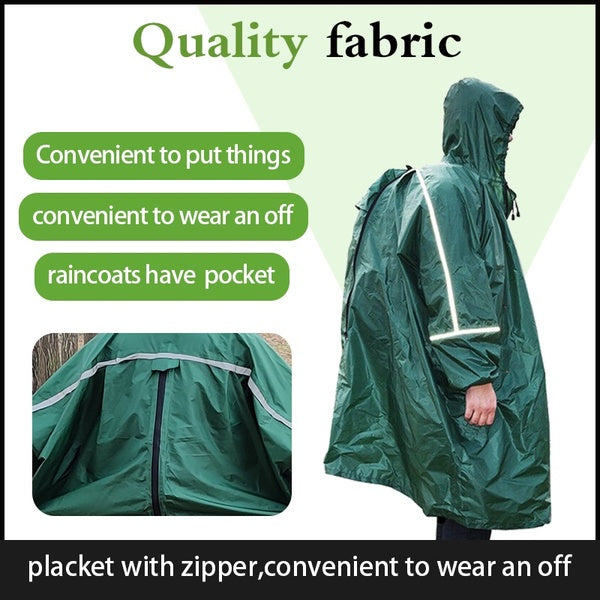 2020 New Light Weight Outdoor Adult Poncho Tarp Travel Emergency Poncho Waterproof Tent Camping Windproof Raincoat