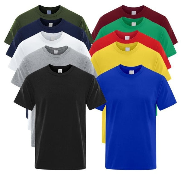 Summer T-Shirts for Men Women Short Sleeve O-Neck Tops Silm Fit Casual Breathable Tee Shirt Cotton Plain Workout T Shirt Youth Men's Clothing XS-4XL