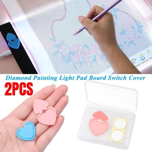 2PCS Diamond Painted Accessories Light Pad Switch Cover, Diamond Art Light Board Touch Button Protector Cover with Adhesive for DIY 5D Diamond Art Ac Matron Inn
