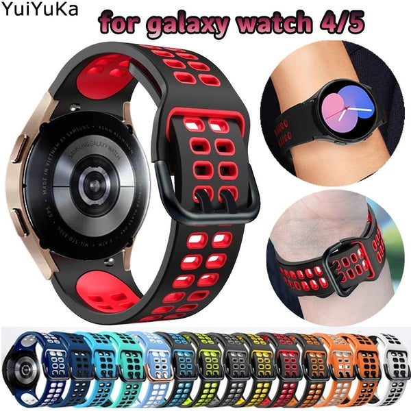 Bracelet sport YuiYuKa No Gaps pour Samsung Galaxy Watch 4 5 40 mm 44 mm 4 Classic 46 mm 42 mm 5 LTE 44 mm 5 Pro Bluetooth 45 mm Accessoires Smartwat