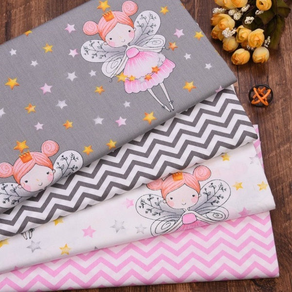 Étoile dansante fille rayure 100% coton tissu Patchwork tissu pour bricolage couture bébé robe Quilting gros quarts matériel Tissus