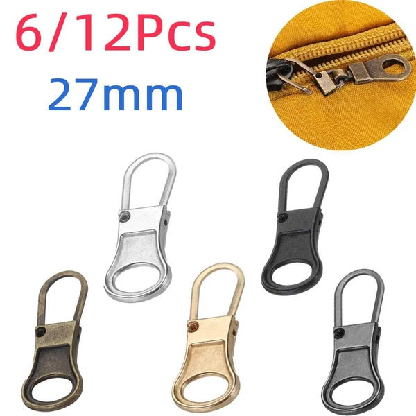 Lot de 6-12 tirettes de fermeture éclair de rechange amovibles pour sac, accessoires de vêtements, accessoires de couture, fournitures d'artisanat