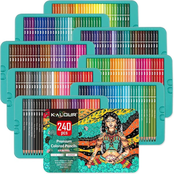 72-120-240 Colors Professional Colored Pencils,Artists Soft Core with Vibrant Color,Ideal for Drawing Sketching Shading,Coloring Pencils for Adults A