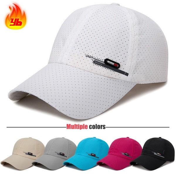 6 couleurs New Fashion Casual Baseball Cap Sports de plein air Snapback Chapeaux pour hommes et femmes Séchage rapide, perforé, respirant, ombrage et