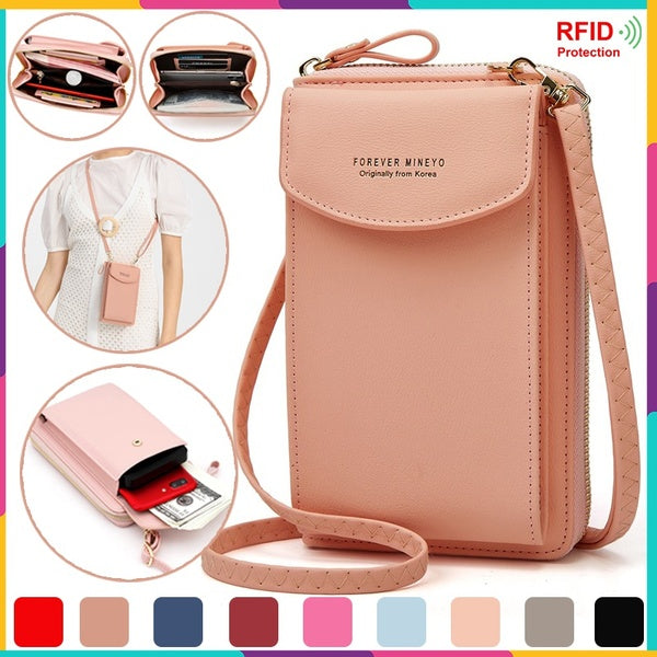 12 Colors Ladies Large Capacity Multifunction Cell Phone Purse Small Crossbody Bag for Women Mini PU Leather Shoulder Bag for Girls ​Women Phone Bags