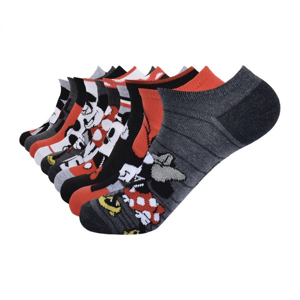 Disney Mickey and Minnie Mouse No-Show Socks 10-Pairs Boxed Set