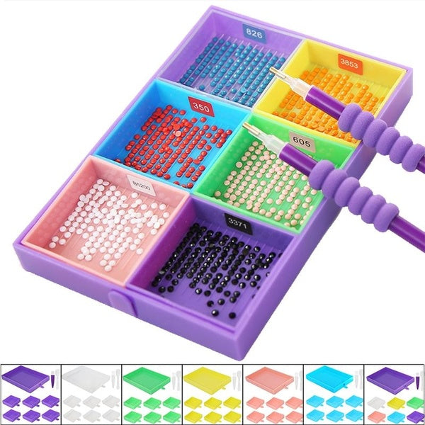 7 Grid Palette Diamond Painting Tools Kits Large Capacity Diamond Painting Tray Drill Plate Beading Plates