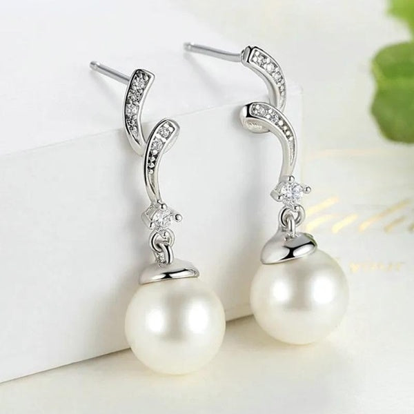 Boucles d'oreilles pendantes en argent plaqué à la mode pour femmes élégantes boucles d'oreilles de fête de mariage bijoux cadeau