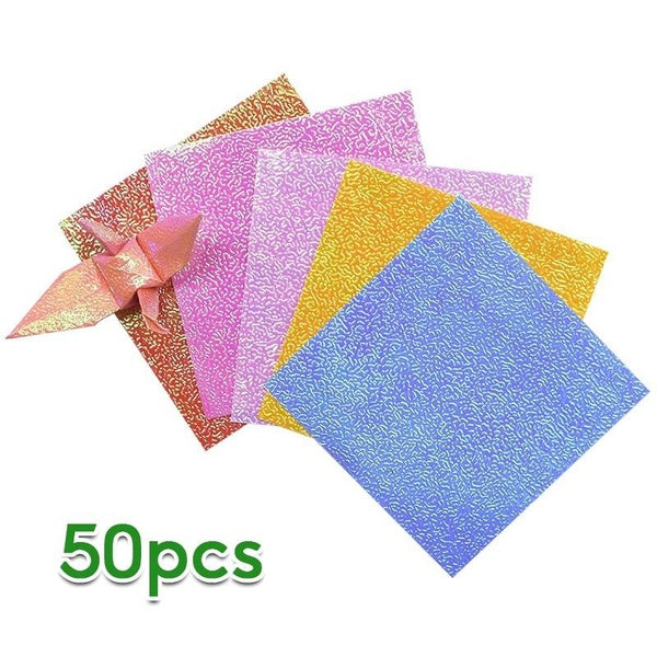 50pcs Mixed Color Paper Soft Handmade Origami Paper Craft DIY Cutter Paper Scrapbooking Gifts Wrapping Decorative Paper
