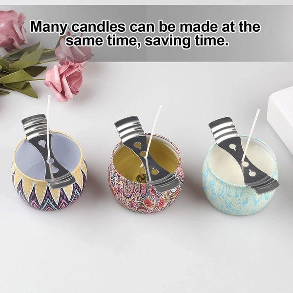 2-5-10pcsWax Core Fixing Bracket Metal Wax Core Centering Decorative Stainless Steel Three-Hole Wick Holder DIY Candle Making Supplies