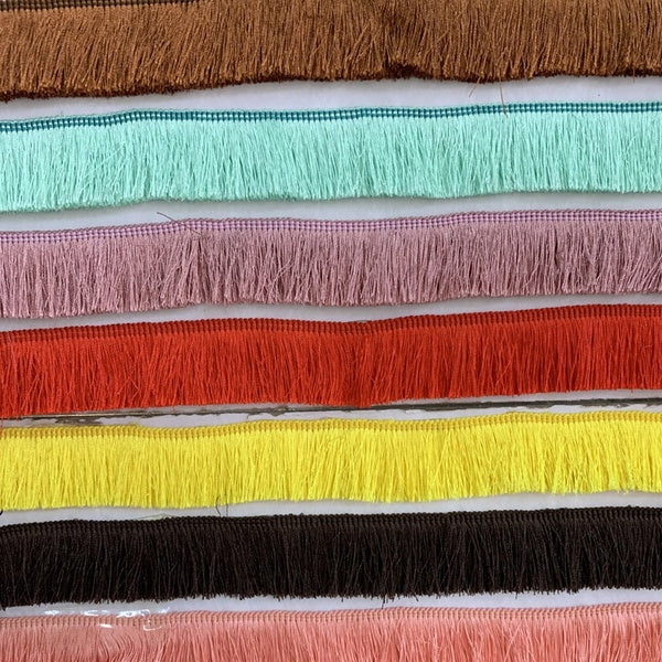 15 Yards Polyester Row with Fringe Trim,2.5cm Multicolor Webbing Lace Trim DIY Dress Curtain Sewing Accessories