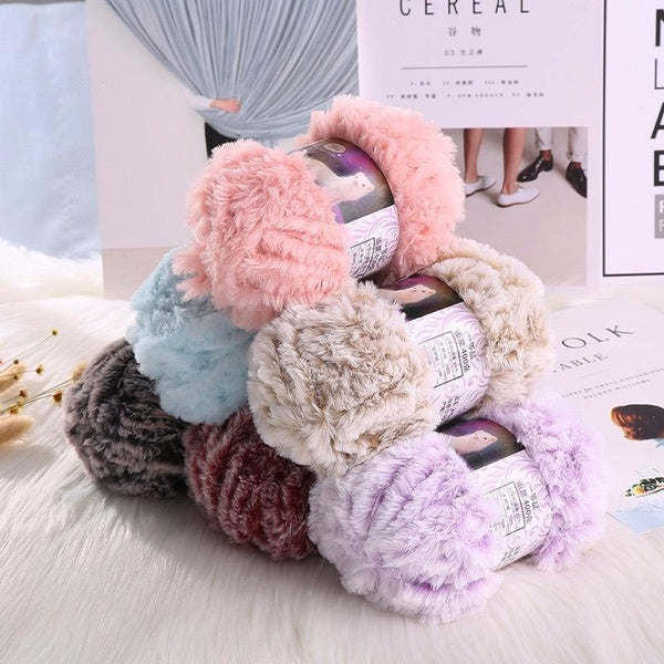 50g-Roll Faux Fur Yarn Hair Mohair Wool Cashmere for Hand Knitting Crochet Sweater Thread Clothes Scarf Fluffy Mink Yarn