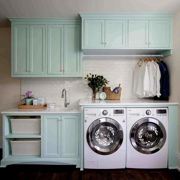 Laundry Machine Wall Vinyl Decals Washer Dryer Vinyl Sticker Laundry Room Decor