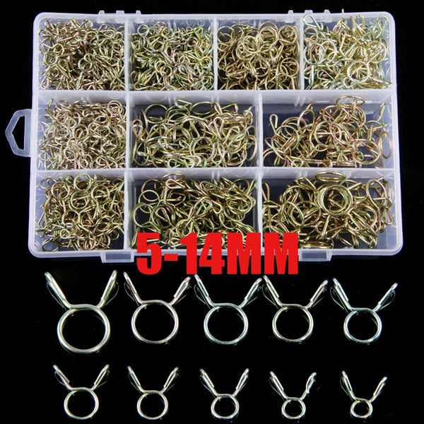 610-470-126PCS Fuel Line Hose Tubing Spring Clip Kit Oil Pipe Air Tube Clamps Set