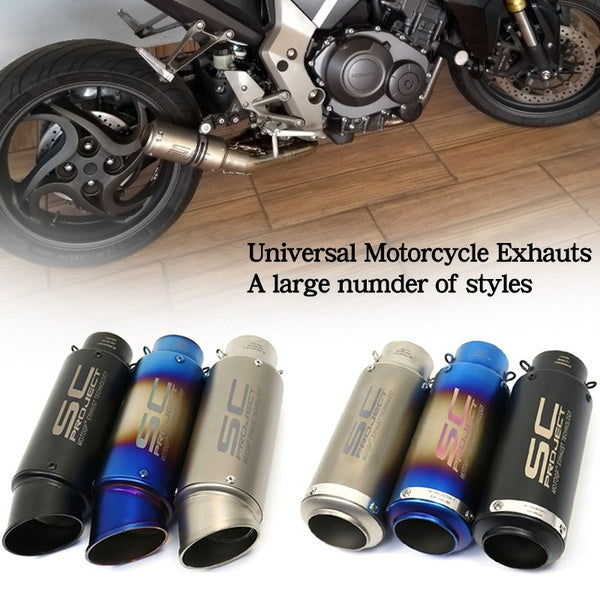 36-51mm & 60mm Universal Motorcycle Exhaust Tip Muffler Pipe with Removable muffler DB killer Slip on ATV Street Dirt Bike
