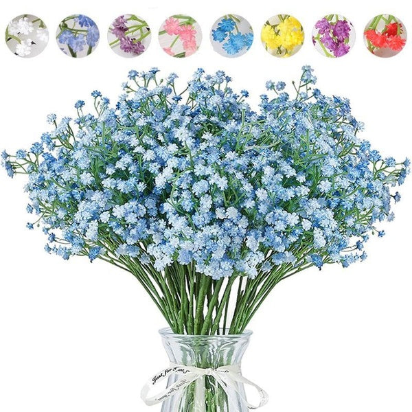 1-10 Bunches Babys Breath Flowers Artificial Fake Flowers Gypsophila DIY Floral Bouquets Arrangement Wedding Home Decor（VASE NOT Included）