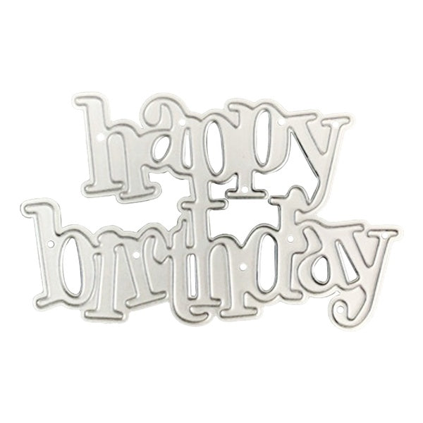 Happy Birthday Letters Craft Metal Cutting Dies Stencil for DIY Scrapbooking Album Embossing Paper Cards Deco Crafts Die Cuts