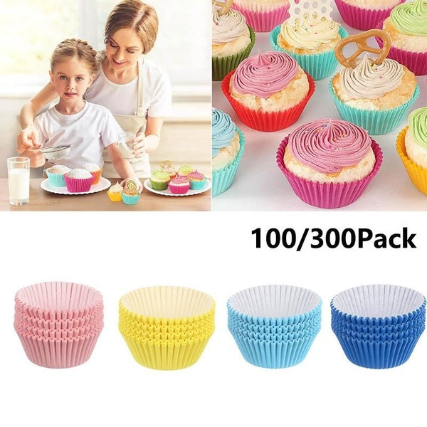 100 -300 Pcs New Paper Muffin Cake Cups for Kitchen Baking Pudding Cake Cup Creative Rice Cake Cup Baking for Cupcakes Wrapper