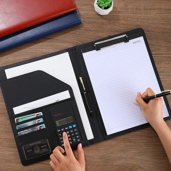 A4 High-end Conference Folder Soft Leather Portfolio Organiser Travel Meeting Record Book Daily Plan(5 Colors)