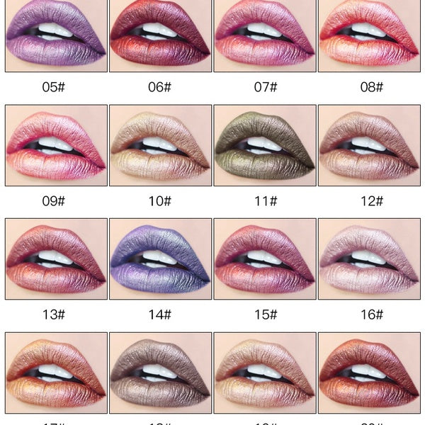 Health & Beauty Pudaier Diamond Glittering Liquid Lipstick Pearl Metallic Lip Gloss Shining Colorful Makeup Long lasting Non-stick Cup Cosmetic
