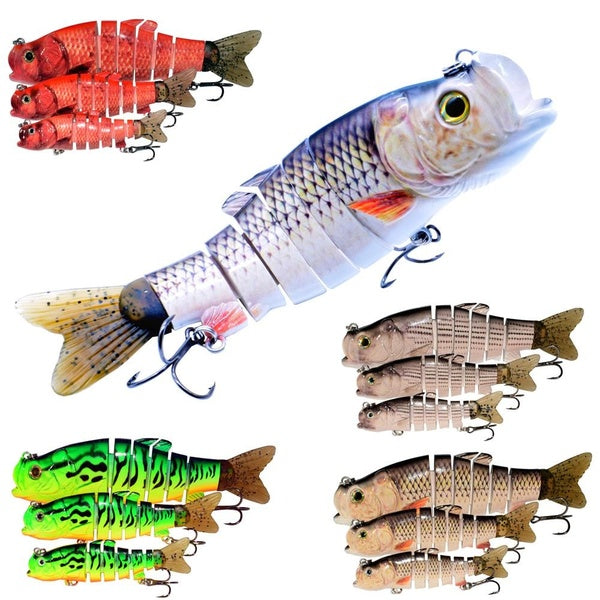 Fishing Lures for Bass Trout Muskie 6 Jointed Swimbaits Bionic Swimming Bait Freshwater Saltwater Crankbait Lifelike Fish