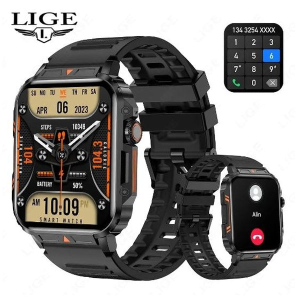 2024 nouvelles montres intelligentes militaires pour hommes surveillance de la santé montre intelligente étanche sport Fitness Smartwatch LIGE marque