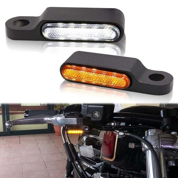 Handlebar Blinkers Turn Signals Motorcycle Front Running Blinkers Front Marker Light Universal For Yamaha V-Star Road Star Honda Shadow Kawasaki