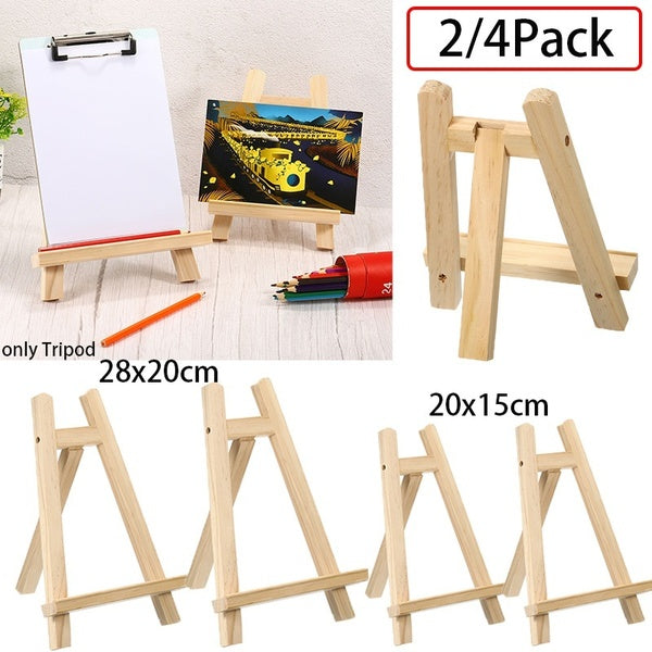 NEW 2-4Pcs Mini Wooden Artist Easel Stand Display Holder Table Use Adjustable Triangle Holder for Displaying Photos, Card, Canvases, Wedding