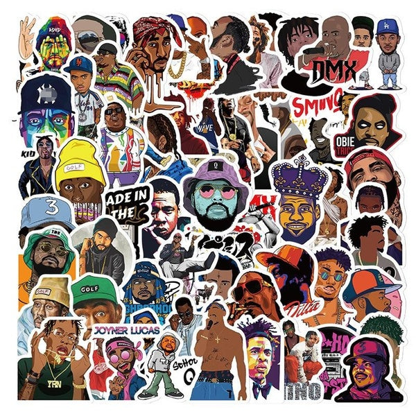 10-25-50PCS Gangsta Rap Sticker Music Graffiti Stickers Water Bottle Laptop Phone Bicycle Luggage Case Skateboard Children Adult Sticker