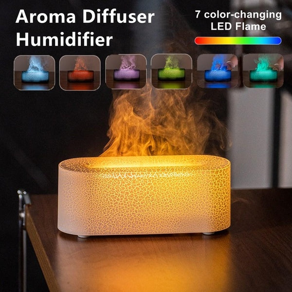 Flame Diffuser Humidifier Essential Oil Diffusers 80ml Portable Desk Aroma Diffusers for Home Office Bedroom Yoga