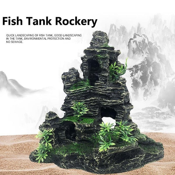 Fish Tank Landscaping Simulation Rockery Resin Aquarium Decoration To Avoid Tree Cave Micro Landscape Ornaments