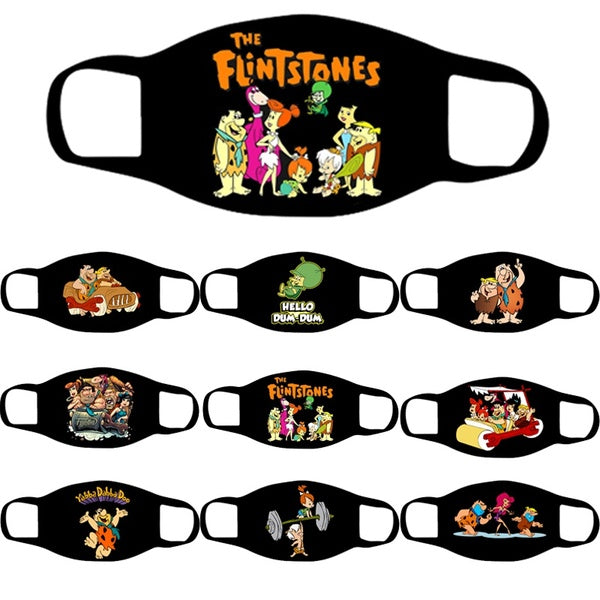 The Flintstones Face Mask, 8090 s Oldschool Cartoon Facemask, masque sur le thème Anime Vintage, masque facial, masque facial adulte, masque facial l
