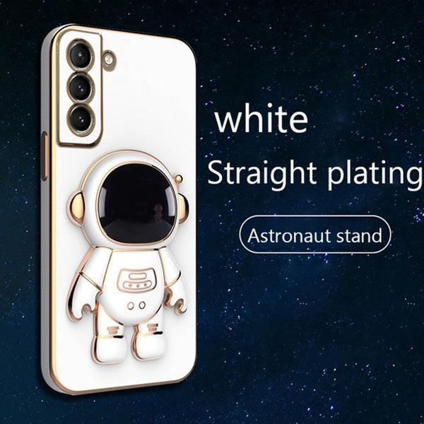 Coque de téléphone portable avec support d'astronaute mignon, disponible pour coque de téléphone avec support de placage d'astronaute pour Samsung Ga