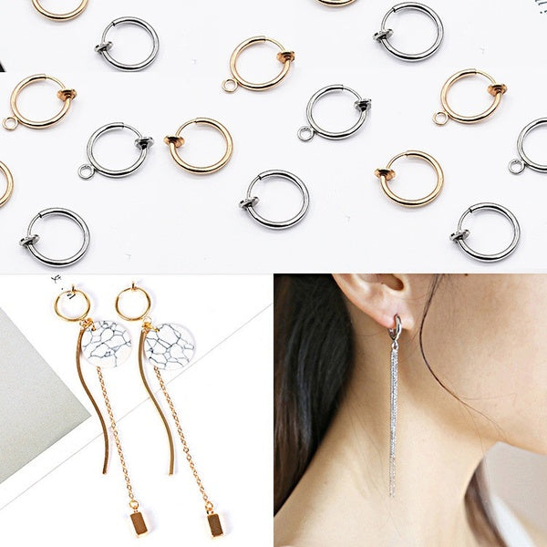 Copper 13mm Diameter Painless Spring Round Ear Clip Without Pierced Earring Material Diy Earring Accessories Round Ear Clip Diy Jewelry Accessories Matron Inn
