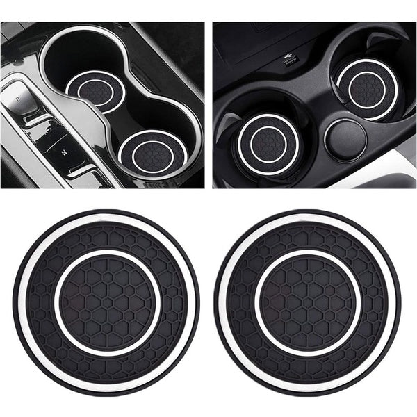 JINXU 2PCS Car Cup Holder Coasters Universal Auto Anti Slip Cup Holder Insert Coaster Car Interior Accessories White Car
