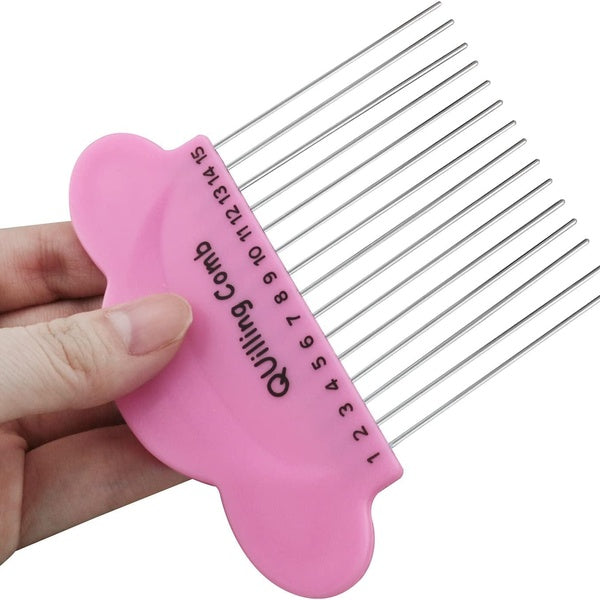 Quilling Comb Paper Quilling Tools for Beginner Adults DIY Paper Craft Art Creat Project Quilling Supplies Pink