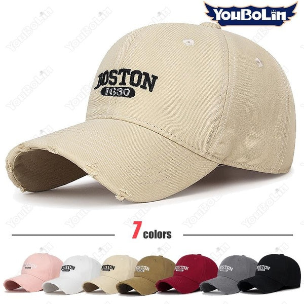 New Fashion Mens and Womens Hole Embroidery 1630 Number Cotton Baseball Cap Sun Hat