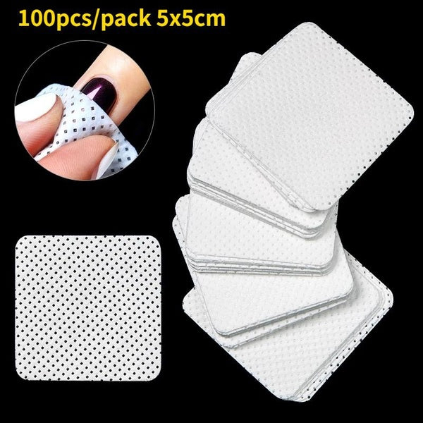 100pcs-pack Lint-Free Nail Polish Remover Cotton Wipes UV Gel Tips Remover Cleaner Paper Pad Art Cleaning Manicure Tools-30