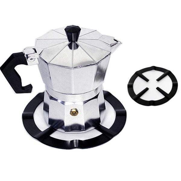 Black-Silver Non Slip Iron Gas Stove Cooker Plate Coffee Moka Pot Stand Reducer Ring Holder Home Kitchen Tool
