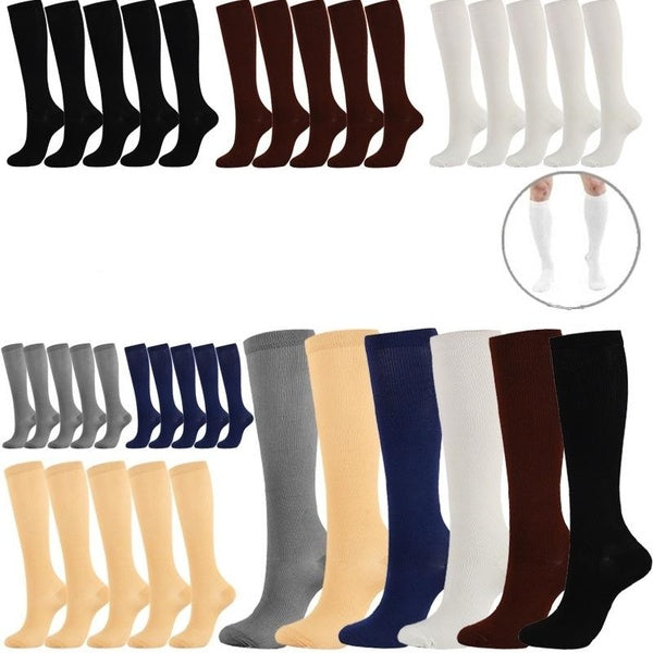 5 Pairs Compression Socks for Men-Women Women & Men - Medical,Nursing,Travel & Flight Socks for Running & Fitness Pregnancy 15-25 MmHg(S-XXL)
