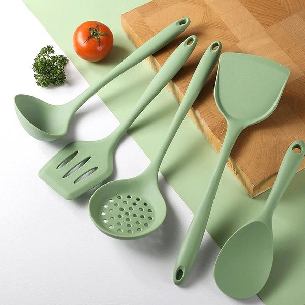 5pcs-set Kitchen Utensils Set Non-stick Kitchenware Cooking Tools Spoon Soup Ladle Spatula Shovel Tools Gadget Accessories OK 1360