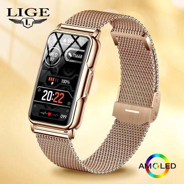 LIGE 2023 Date 1,47 pouces Full Touch Sports Smart Bracelet Watch pour hommes et femmes Fitness Tracker Moniteurs de santé IP67 Bracelets intelligent